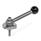 GN 918.7 Stainless Steel Clamping Cam Units, Downward Clamping, Screw from the Operator's Side Type: KVS - With ball lever, angular (serrations)
Clamping direction: L - By counter-clockwise rotation