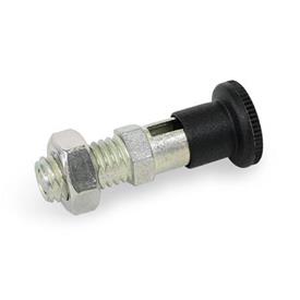 GN 8017 Doigts d’indexage en zinc moulé sous pression, verrouillable et non verrouillable Type: CK - Verrouillable, avec contre-écrou