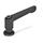 GN 307 Zinc Die-Cast Adjustable Levers, Steel Tapped Type, with Washer Color: SW - Black, RAL 9005, textured finish