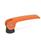 GN 927.4 Zinc Die-Cast Clamping Levers with Eccentrical Cam, Tapped Type, with Stainless Steel Components Type: B - Plastic contact plate without setting nut
Color: O - Orange, RAL 2004
