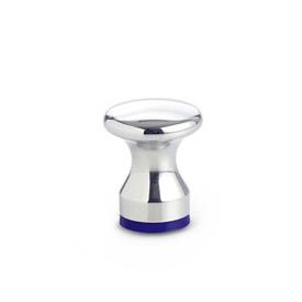 GN 75.6 Stainless Steel Mushroom Shaped Knobs, with Tapped Hole or Threaded Stud, Hygienic Design Type: D - With tapped hole<br />Finish: PL - Polished finish (Ra < 0.8 µm)<br />Sealing ring material: H - H-NBR