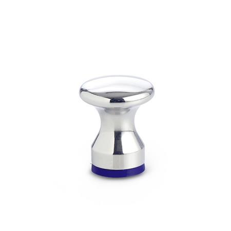 GN 75.6 Stainless Steel Mushroom Shaped Knobs, with Tapped Hole or Threaded Stud, Hygienic Design Type: D - With tapped hole
Finish: PL - Polished finish (Ra < 0.8 µm)
Sealing ring material: H - H-NBR