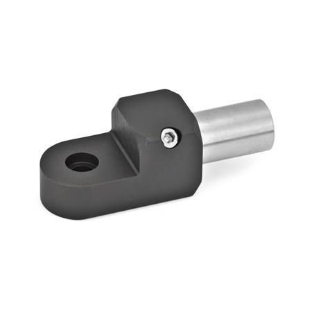 GN 483 Aluminum, T-Swivel Mounting Clamps Finish: ELS - Anodized finish, black
Type: W - With bolt