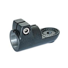 GN 276 Aluminum Swivel Clamp Connectors Type: IV - With internal serration<br />Finish: SW - Black, RAL 9005, textured finish