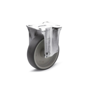 EN 22872 Steel / Stainless Steel Medium Duty Casters, Thermoplastic Elastomer Wheel Tread, Polypropylene Wheel Core, Light Version Bearing type: G - Friction bearing<br />Bracket type: B - Rigid bracket<br />Coding: L - Light version<br />Bracket material: ST - Steel sheet metal