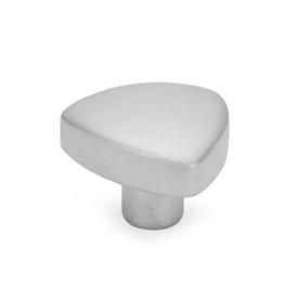 GN 5339.5 Perillas triangulares de acero inoxidable, con orificio roscado o liso Tipo: E - Con orificio ciego roscado<br />Acabado: MT - Acabado granallado mate