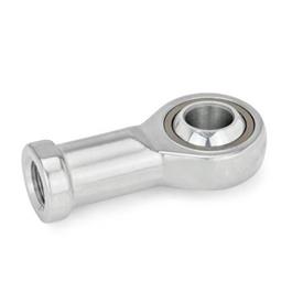GN 648.5 Acero inoxidable, cabezas de rótula, con rosca hembra Tipo: WH - Bronce PTFE / acero, se puede lubricar