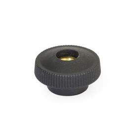  ZB-FP Nylon Plastic Knurled Nuts, with Brass Tapped Through Insert 