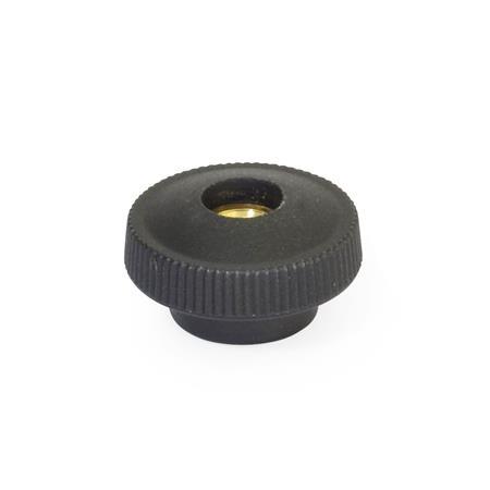  ZB-FP Nylon Plastic Knurled Nuts, with Brass Tapped Through Insert 