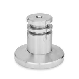 GN 360 Stainless Steel Leveling Sets Material: NI - Stainless steel<br />Type: B - With lock nut<br />Foot diameter d <sub>1</sub>: 79