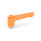 GN 304.1 Zinc Die-Cast Straight Adjustable Levers, with Push Button, Tapped or Plain Bore Type, with Stainless Steel Components Lever color: OS - Orange, RAL 2004, textured finish
Push button color: O - Orange, RAL 2004