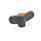 EN 634.1 Technopolymer Plastic Wing Nuts, with Stainless Steel Tapped Insert, Ergostyle® Color of the cover cap: DOR - Orange, RAL 2004, matte finish