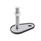 GN 45 Stainless Steel AISI 316L Leveling Feet, Threaded Stud Type, with Mounting Hole, Teardrop Shape Type (Base): D1 - With rubber cap, clipped on, black
Version (Stud): TK - With nut, wrench flat at the bottom