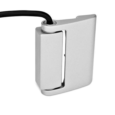 GN 139.1 Zinc Die-Cast Hinges with Integrated Safety Switch, with Connector Cable Type: AK - Cable at the top