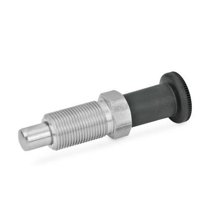 Indexing Plungers GN 817.2: Stainless Steel, Lock-Out and Non Lock-Out, with Extended Height Knob
