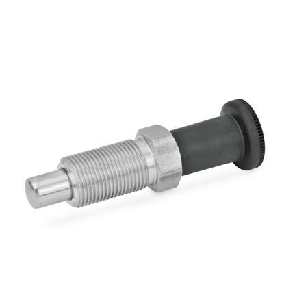 GN 817.2 Stainless Steel Indexing Plungers, Lock-Out and Non Lock-Out, with Extended Height Knob Material: NI - Stainless steel
Type: B - Non lock-out, without lock nut