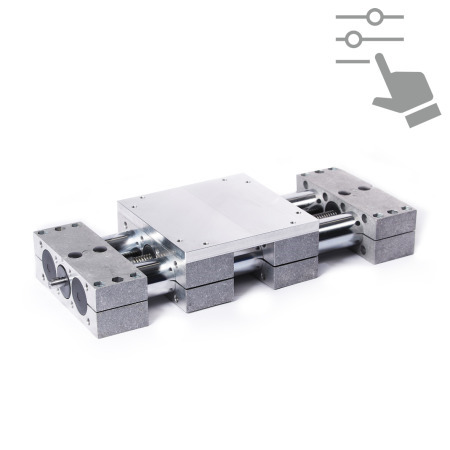 Double Tube Linear Actuators GN 4920: Steel / Stainless Steel, with One Double Slider, Configurable