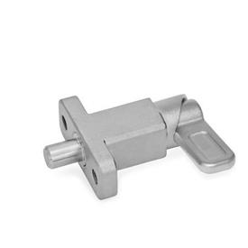 GN 722.2 Stainless Steel Cam Action Spring Latches, Lock-Out, with Mounting Flange Type: B - Latch position parallel to mounting holes