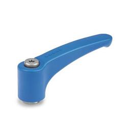 EN 604.1 FDA Compliant Plastic Adjustable Levers, Detectable, Ergostyle®, Tapped Type, with Stainless Steel Components Material / Finish: VDB - Visually detectable