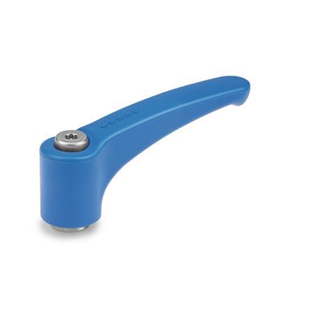 EN 604.1 FDA Compliant Plastic Adjustable Levers, Detectable, Ergostyle®, Tapped Type, with Stainless Steel Components Material / Finish: VDB - Visually detectable