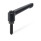 GN 306 Zinc Die-Cast Adjustable Levers, with Steel Special-Tipped Threaded Studs Type: KS - Conical end hardened
Color: B - Black, RAL 9005, textured finish