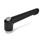 GN 300.2 Zinc Die-Cast Adjustable Levers, Tapped Type, with Zinc Plated Steel Components Color (Finish): SW - Black, RAL 9005, textured finish
