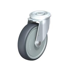  LER-TPA Steel Light Duty Swivel Casters, With Bolt Hole Fitting, Thermoplastic Rubber Wheels Type: K-FK - Ball bearing with thread guard