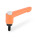 GN 304 Manijas ajustables rectas de zinc fundido a presión, con botón pulsador, tipo espárrago roscado, con componentes de acero Color de la palanca: OS - Naranja, RAL 2004, acabado texturizado
Color del botón pulsador: G - Gris, RAL 7035