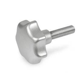 GN 6336.5 Stainless Steel AISI CF-8 Star Knobs, with Threaded Stud 