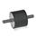 GN 451 Rubber Vibration Isolation Mounts, Cylindrical Type, with Stainless Steel Components Type: SS - With two threaded studs
