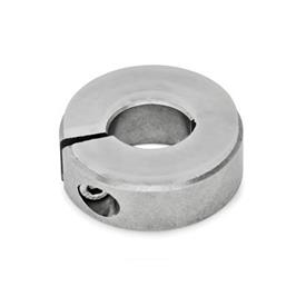 GN 7062.3 Collares de fijación semipartidos de acero inoxidable, con arandela amortiguadora 
