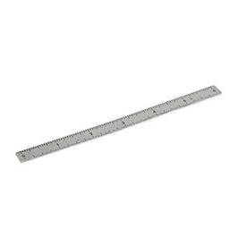 GN 711 Inch Size, Plastic or Stainless Steel Rulers, with Self-Adhesive Backing Material: NI - Stainless steel<br />Type: W - Figures horizontally arranged (Figure sequences L, M, R)<br />Figure sequences: L