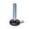 GN 32 Steel Sheet Metal Leveling Feet, Tapped Socket or Threaded Stud Type, with Rubber Pad and Mounting Flange Type (Base): A5 - Steel, black powder coated,  rubber pad inlay, black
Version (Stud / Socket): U - Without nut, internal hex at the top, wrench flat at the bottom