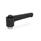 WN 304.1 Nylon Plastic Straight Adjustable Levers with Push Button, Tapped or Plain Bore Type, with Stainless Steel Components Lever color: SW - Black, RAL 9005, textured finish
Push button color: S - Black, RAL 9005