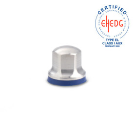 GN 1580 Écrous en inox, conception hygiénique Finition: MT - Finition mate (Ra < 0,8 µm)<br />Matériau de l'anneau d'étanchéité: H - H-NBR