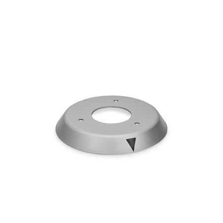 EN 526.1 Aluminum, Control Knob Flanges, Blank, with Pointer, or with Calibrated Scale Type: A - With arrow