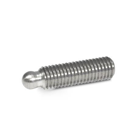 GN 632.5 Stainless Steel Grub Screws, with Ball End, for Thrust Pads 