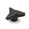 EN 533 Technopolymer Plastic Three-Lobed Knobs, with Brass / Stainless Steel Tapped Insert Color of the cover cap: DSW - Black, RAL 9005, matte finish