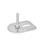 GN 43 Metric Thread, Stainless Steel Leveling Feet, Tapped Socket or Threaded Stud Type, with Slotted Mounting Hole, Rectangular Shape Type (Base): E0 - Without rubber pad, with 1 slotted hole
Version (Stud / Socket): S - Without nut, external hex at the bottom