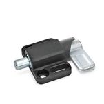 Steel Square Cam Action Spring Latches, Lock-Out, with Mounting Flange, Parallel to the Latch Pin