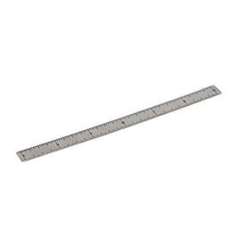 GN 711 Inch Size, Plastic or Stainless Steel Rulers, with Self-Adhesive Backing Material: NI - Stainless steel<br />Type: W - Figures horizontally arranged (Figure sequences L, M, R)<br />Figure sequences: M