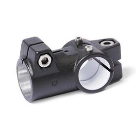 GN 192.1 Aluminium, noix de serrage en T pour actionneur linéaire d1: G - avec insert coulissant<br />Finition: S - Noir, RAL 9005, finition texturée