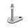 GN 43 Metric Thread, Stainless Steel Leveling Feet, Tapped Socket or Threaded Stud Type, with Mounting Hole, Teardrop Shape Type (Base): D3 - With rubber pad, vulcanized, black
Version (Stud / Socket): UK - With nut, internal hex at the top, wrench flat at the bottom