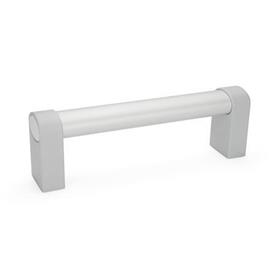 GN 334 Aluminum Oval Tubular Handles, Mounting from the Back Finish: ES - Anodized finish, natural color