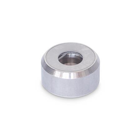 GN 6311.1 Stainless Steel Thrust Pads, for DIN 6332 Grub Screws or DIN 6304 / DIN 6306 Tommy Screws Type: A - Smooth thrust pad surface, without plastic cap
Material: NI - Stainless steel