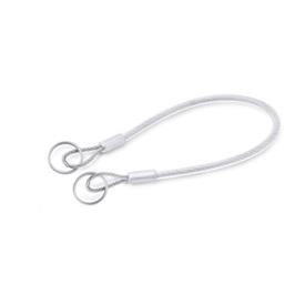 GN 111.2 Stainless Steel AISI 304 Retaining Cables, with 2 Key Rings or with 1 Key Ring and 1 Mounting Tab Type: A - With 2 key rings<br />Color: TR - Transparent