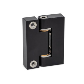 GN 7580 Aluminum Precision Hinges, Bronze Bearing Bushings, Used as Joint Finish: ALS - Anodized finish, black<br />Inner leaf type: B - Tangential fastening with tapped insert<br />Outer leaf type: D - Radial fastening with tapped insert