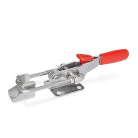 GN 851.3 Stainless Steel Horizontal Latch Type Toggle Clamps, with Safety Hook, with Horizontal Mounting Base Type: T6 - With U-bolt latch, with catch<br />Material: A4 - Stainless steel