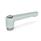GN 302.1 Straight Zinc Die-Cast Adjustable Levers, Tapped or Plain Bore Type, with Stainless Steel Components Color: SR - Silver, RAL 9006, textured finish