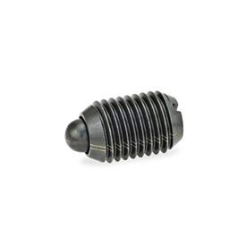 GN 615.1 Steel / Stainless Steel Spring Plungers, with Nose Pin, with Slot Type: BS - Steel, high spring load